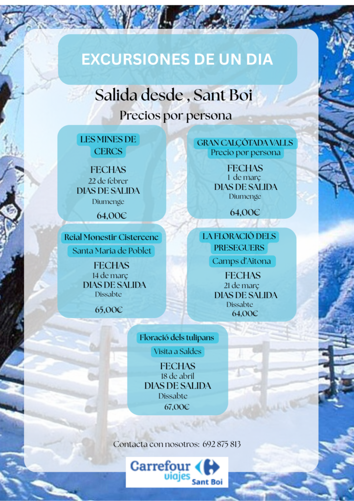 excur 1 dia salida sant boi 2026